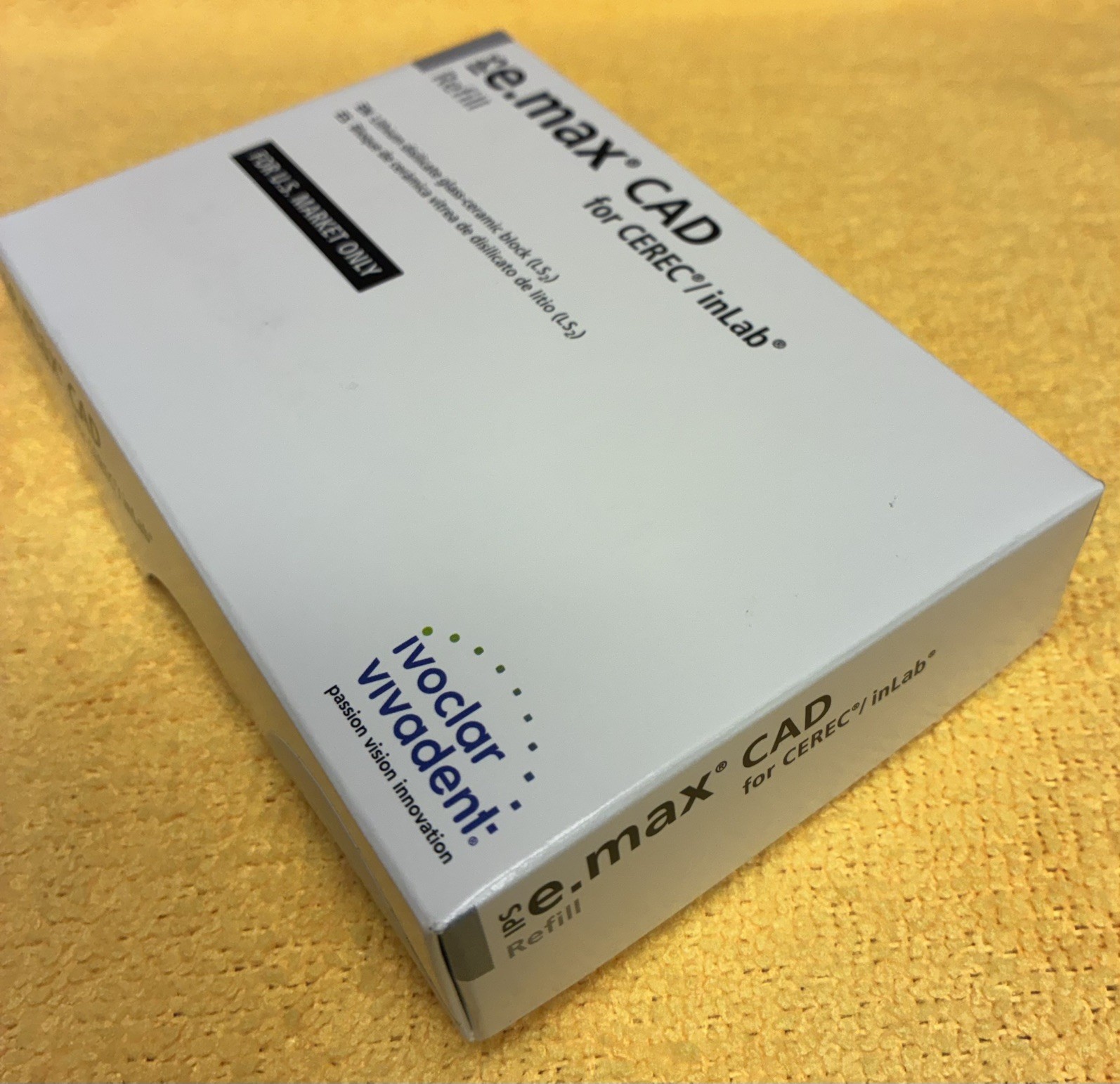 LT A2 I12 Ivoclar Emax Cad Cerec In-Lab Blocks, 5/Pack, BRAND NEW-SEALED!