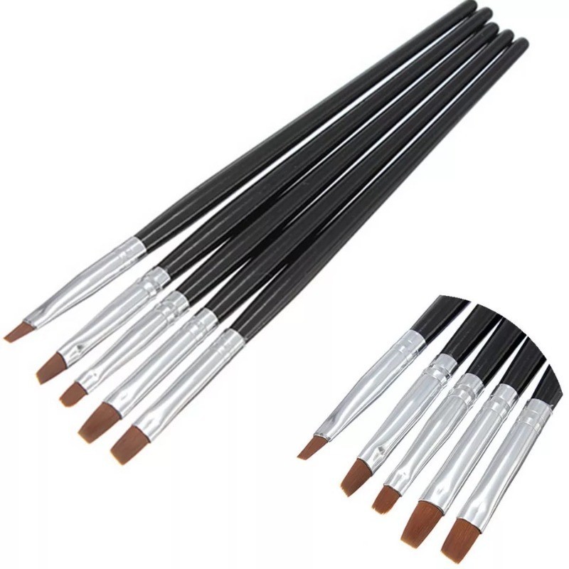 5Pcs/Kit Dental Composite Shaping Brush Pen Resin Veneer Cement Porcelain Pen