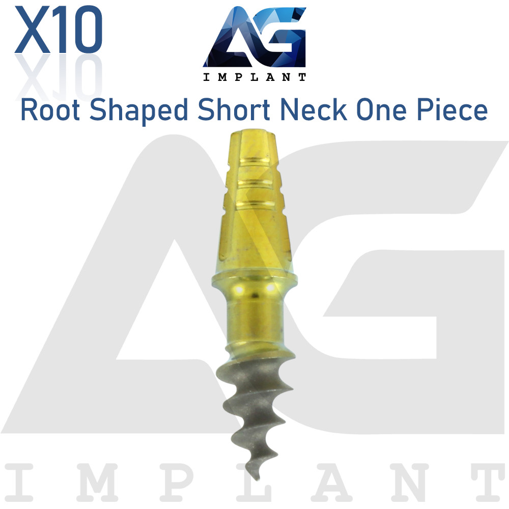 10 Root Shaped Short Neck One Piece Fixture System Titanium RBM surface