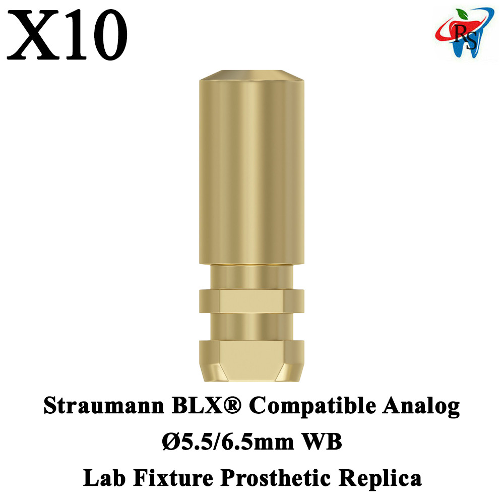 10x Straumann BLX® Compatible Analog Ø5.5/6.5mm WB Lab Fixture Replica