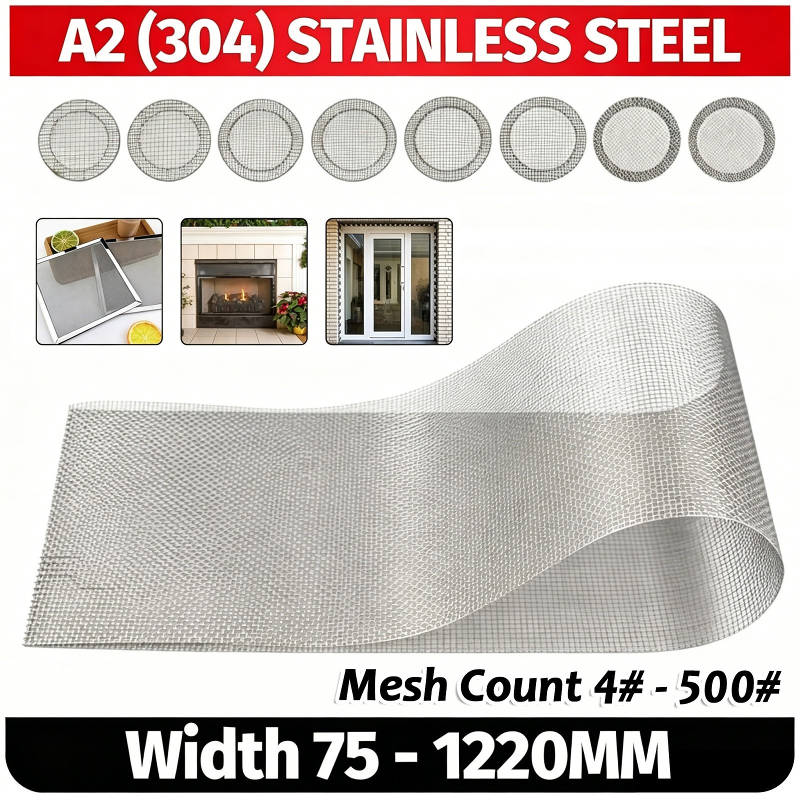 Woven Wire Mesh Stainless Steel (filter grading sheet) Metal Silk to Heavy Gauze