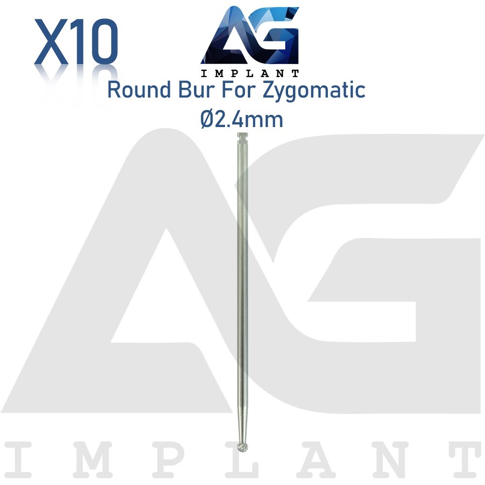 10 Dent Round Bur Ø2.4mm For Zygomatic Fixtures Instruments Stainless Steel