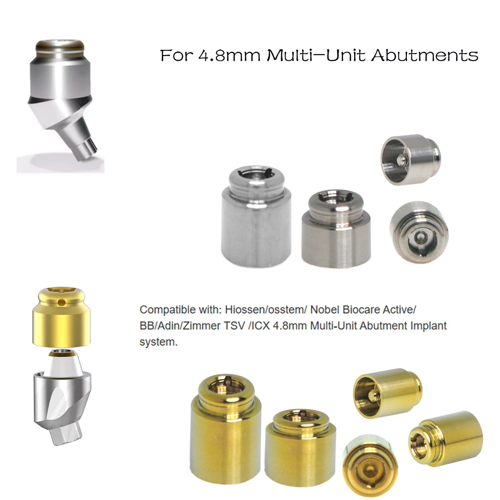 Hiossen/osstem/Zimmer/Nobel Straight/Angle 4.8mm MUA Universal Locator Abutment