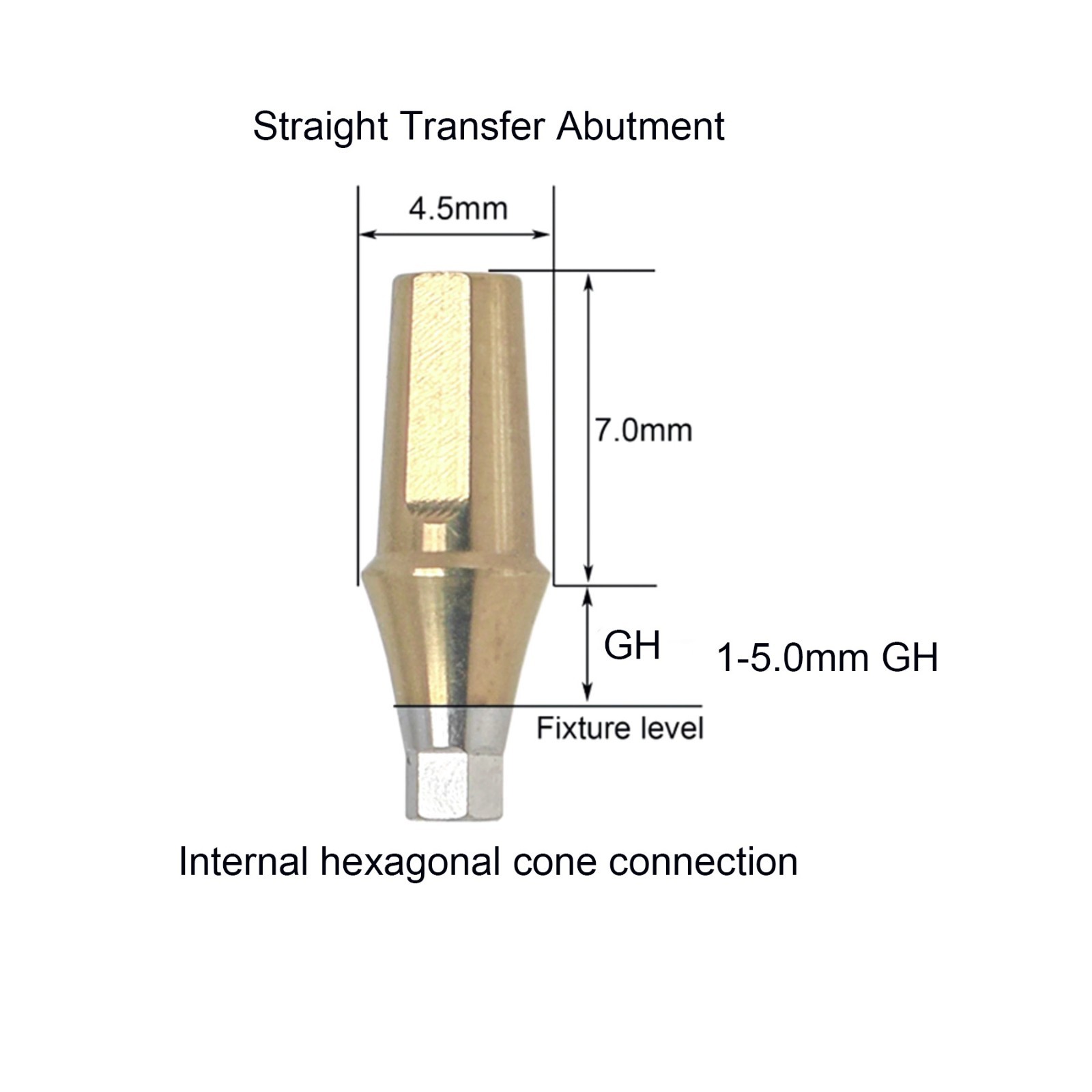 US Dental Straight Transfer Abutment Hiossen Mini replica screw 1-5.0mm conical
