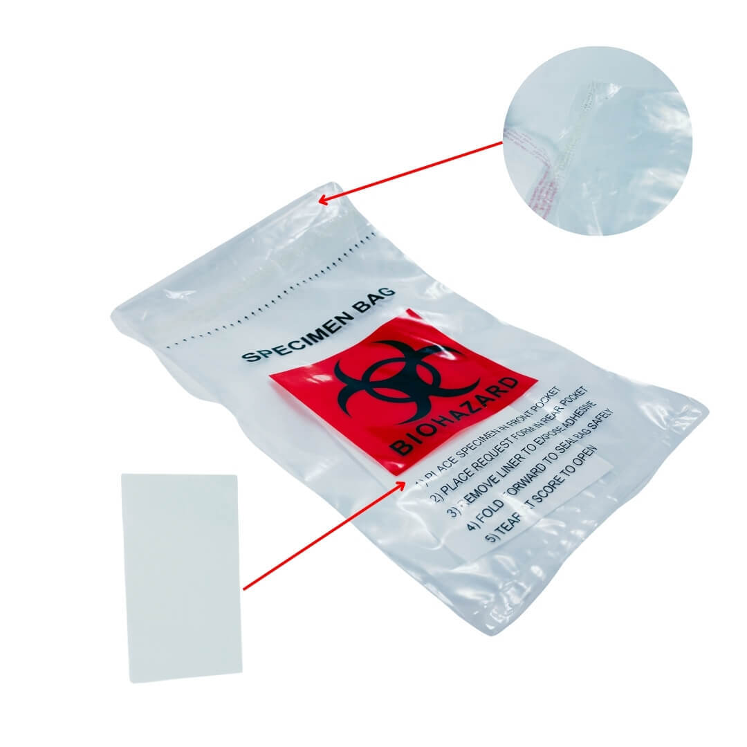 Clinsam 6″ x 9″ Biohazard Spicemen Bag with Adsorbent Pad (20Pack-100 Pcs)