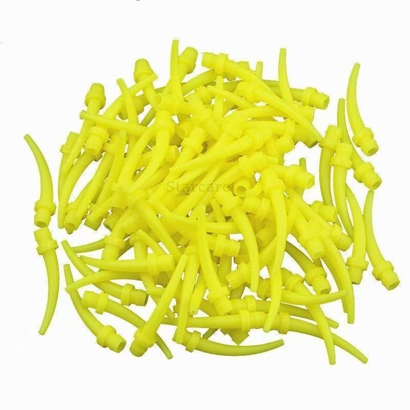 100/1000Pcs Dental Yellow Intra Oral Impression Material Mixing Tips Disposable