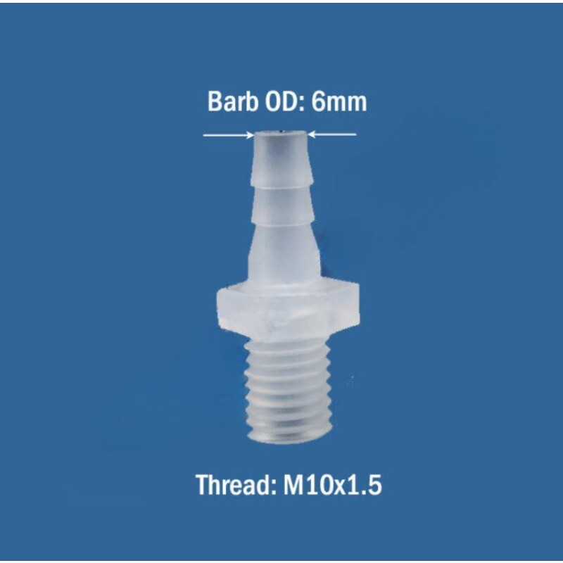 Inch In Plastic Metric Male Thread to Hose Barb Fitting Connector Tube Adapter