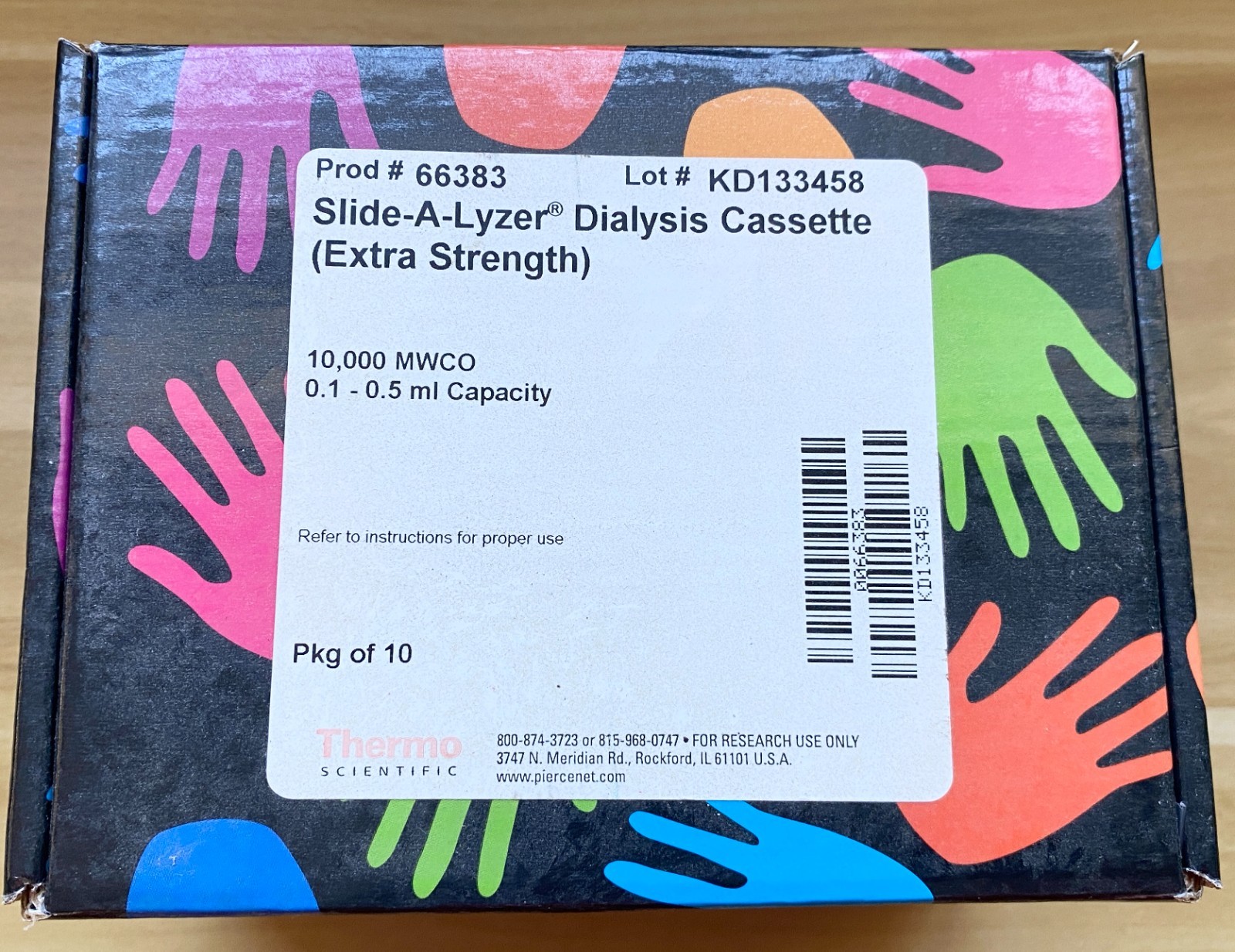 Thermo Slide-A-Lyzer 10K MWCO Cassette 0.1–0.5 mL 66383 (Pkg of 10)