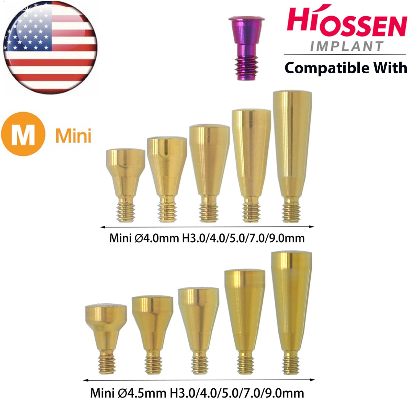 US Dental Healing Cap Abutments Fits Hiossen Osstem Mini/Regular Platorm