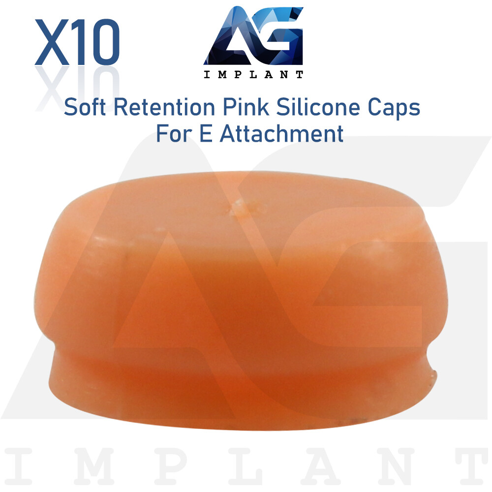 10 Pink Soft Regular Silicone Caps For E Attachment Dental Overdenture