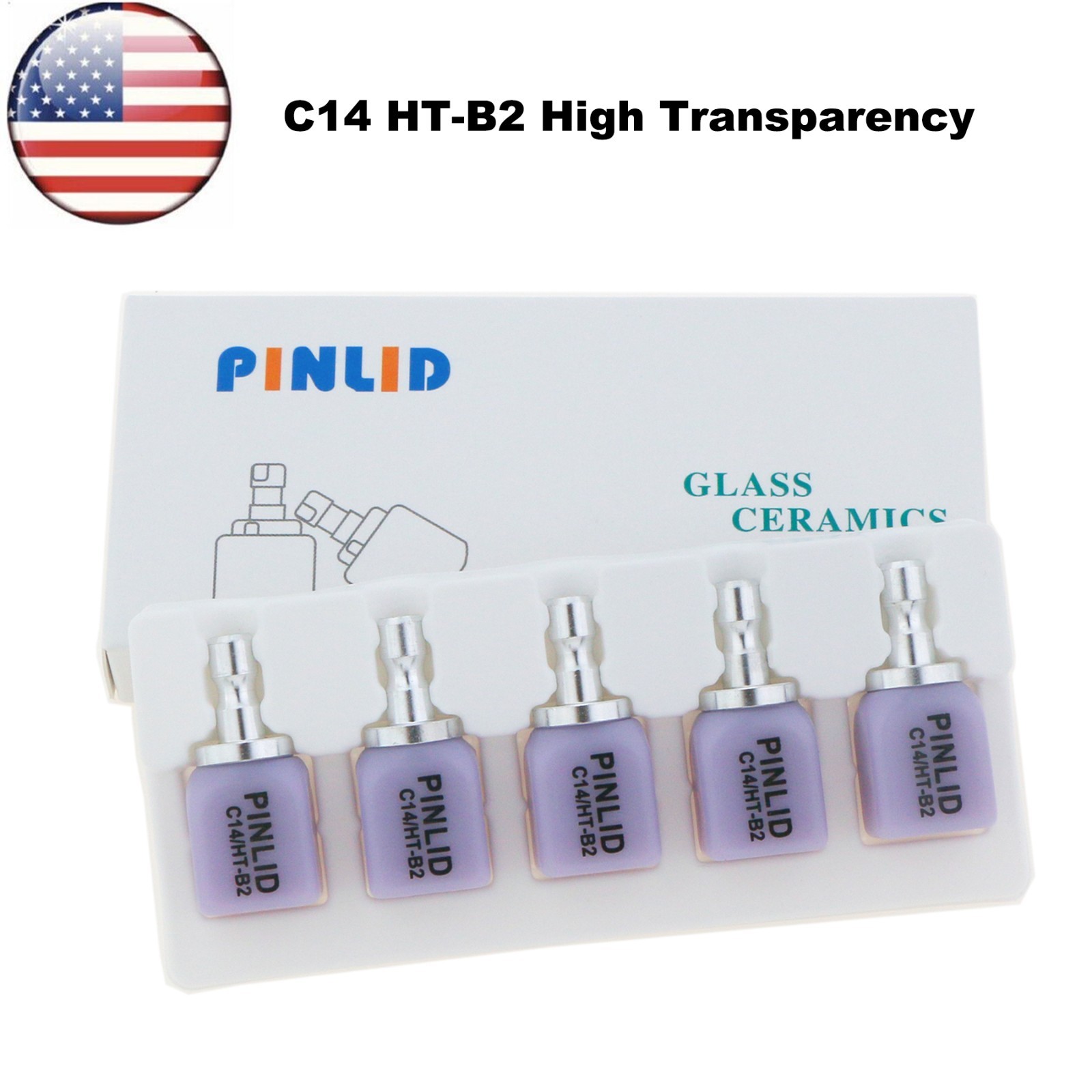 US C14 HT/LT B1/B2 EMAX Dental Glass Ceramic Lithium Dislicate CEREC Emax CAD