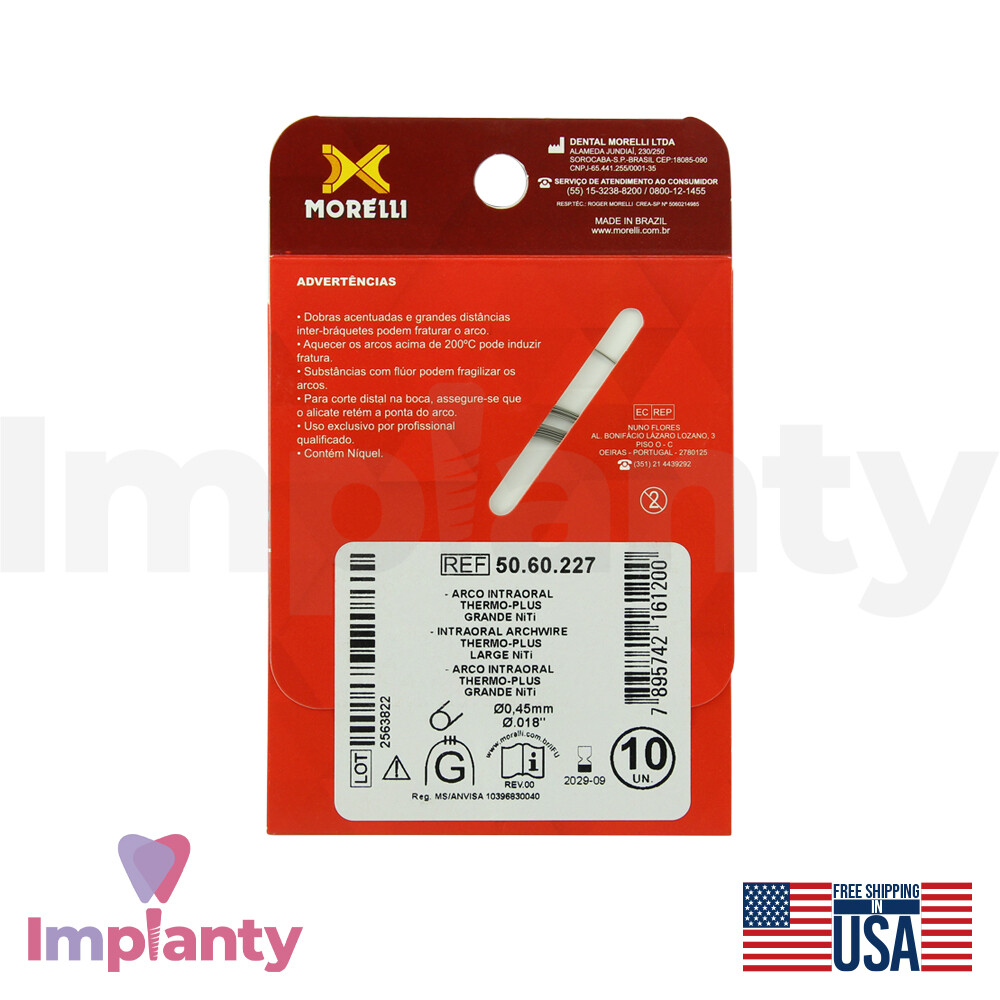 Morelli Orthodontic Alignment NiTi Thermo Plus Intraoral Round Archwire Dental