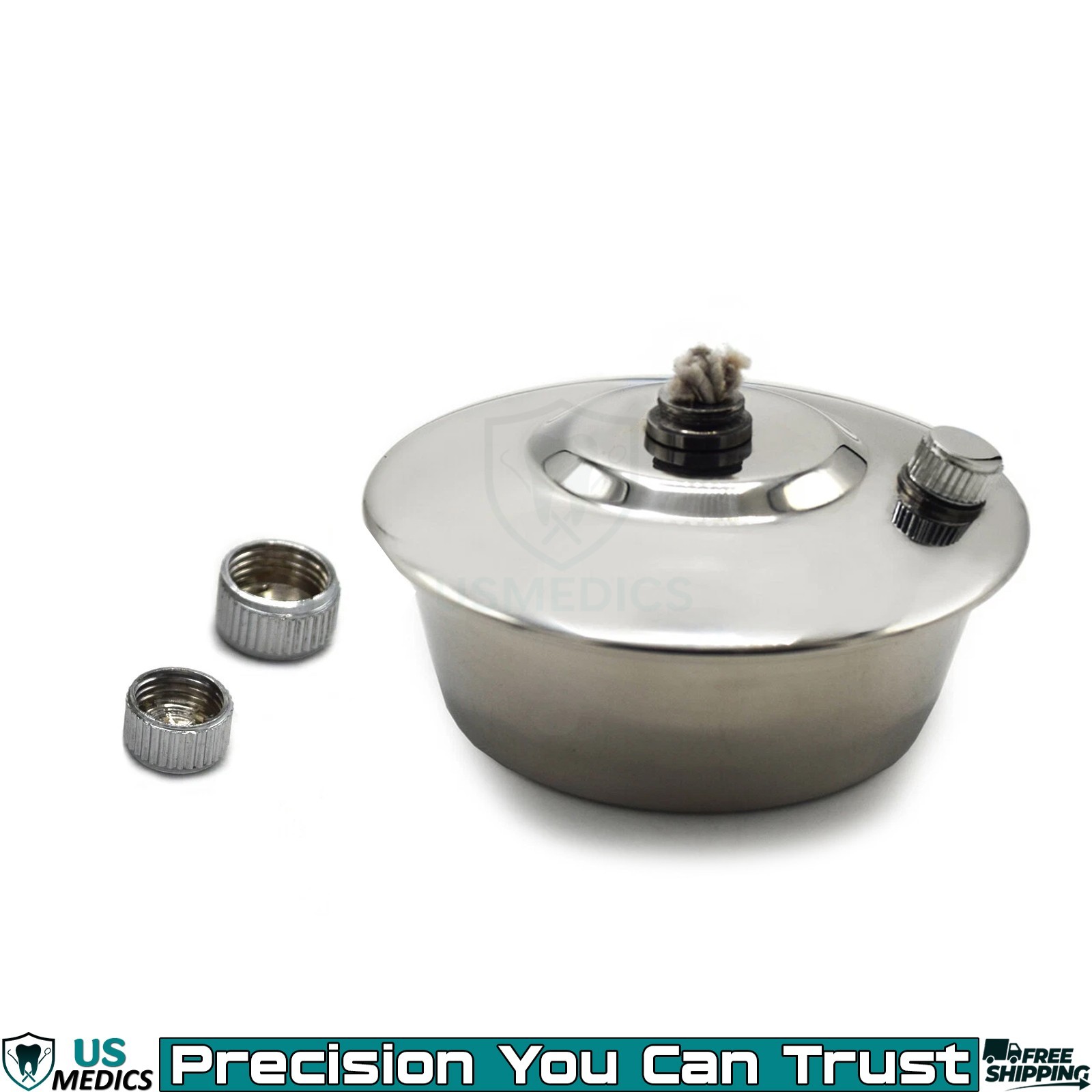 Stainless Steel Spirit Lamp Alcohol Burner 8cm Lab Heating Bunsen Flame Tool New