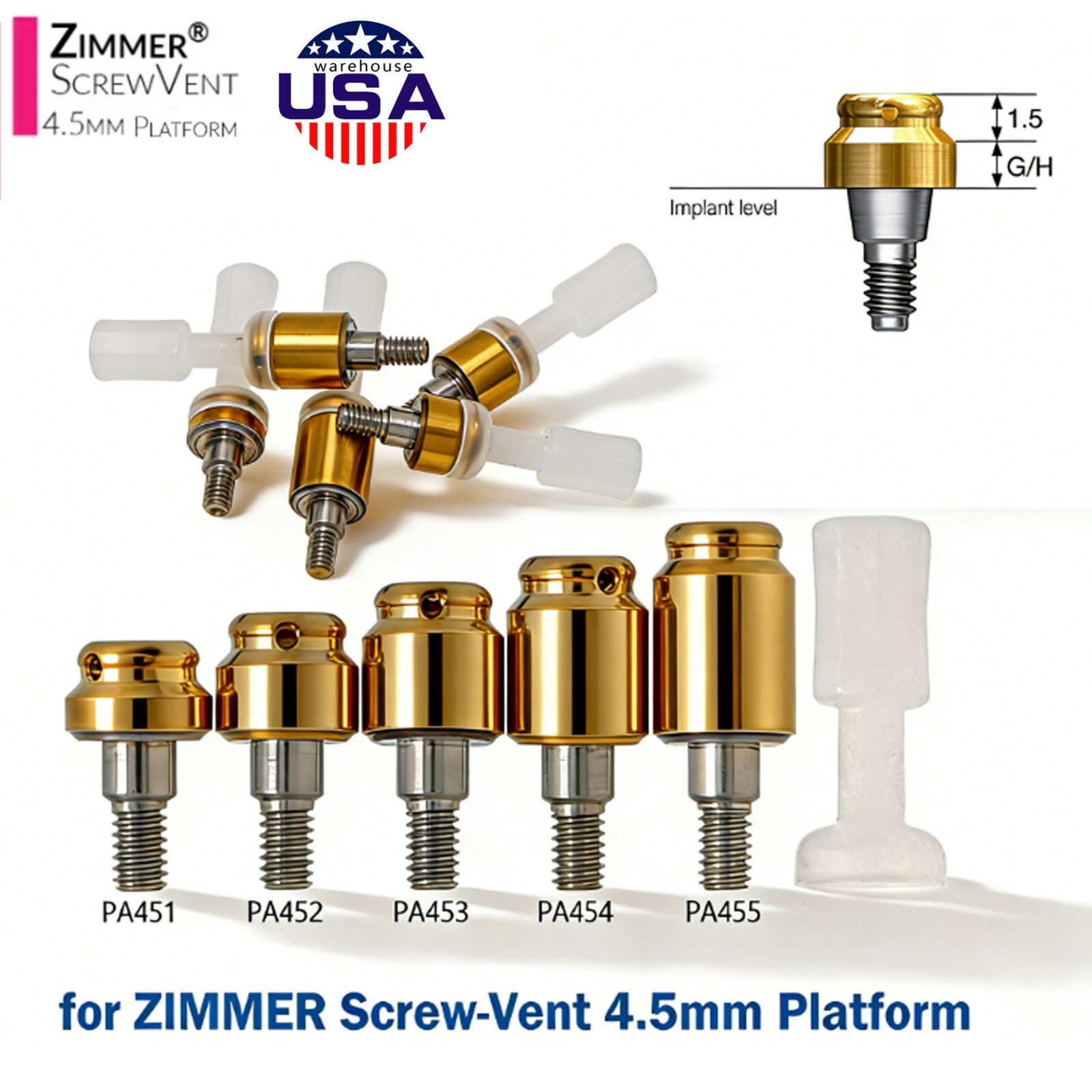 Dental Fit Zest Locator Abutment Legacy Anchor Overdenture Hiossen Zimmer Nobel