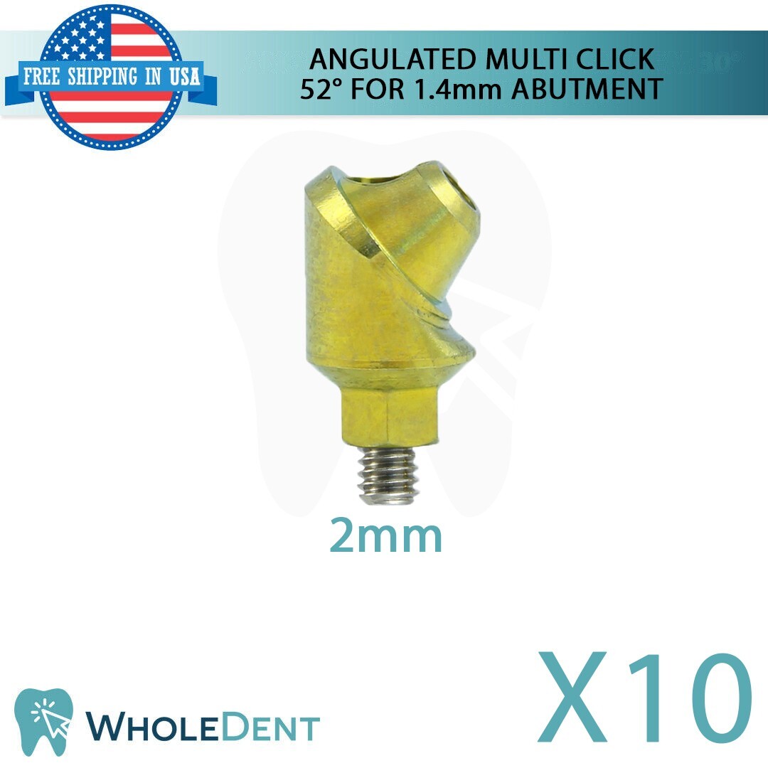 10X Angulated Multi Unit 52° 1.4mm Abutment Attachment Internal Hex 2.42mm