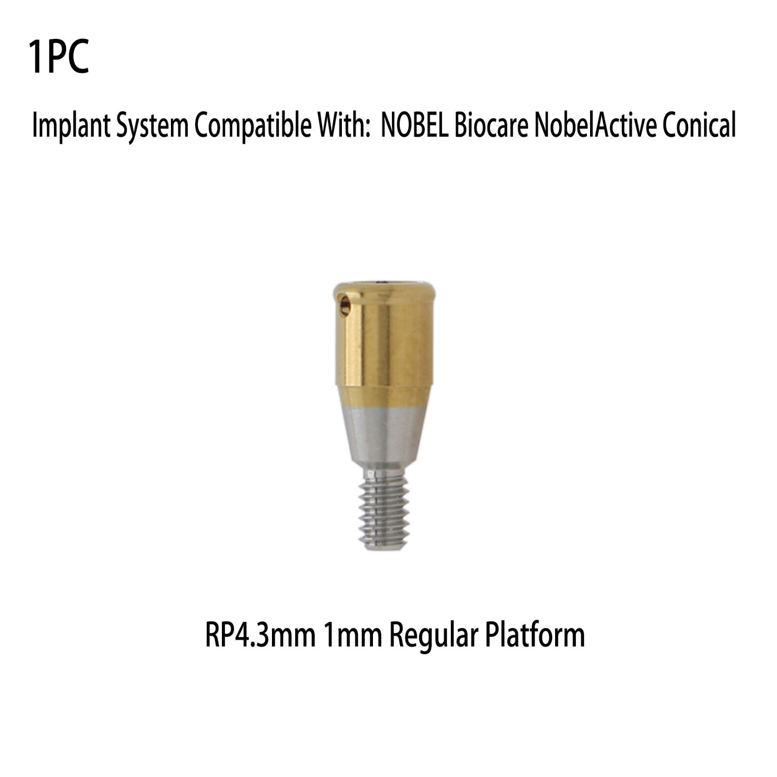 Dental for Nobel Active RP 1mm Regular Abutment Male Caps Kit Remove Insert Tool