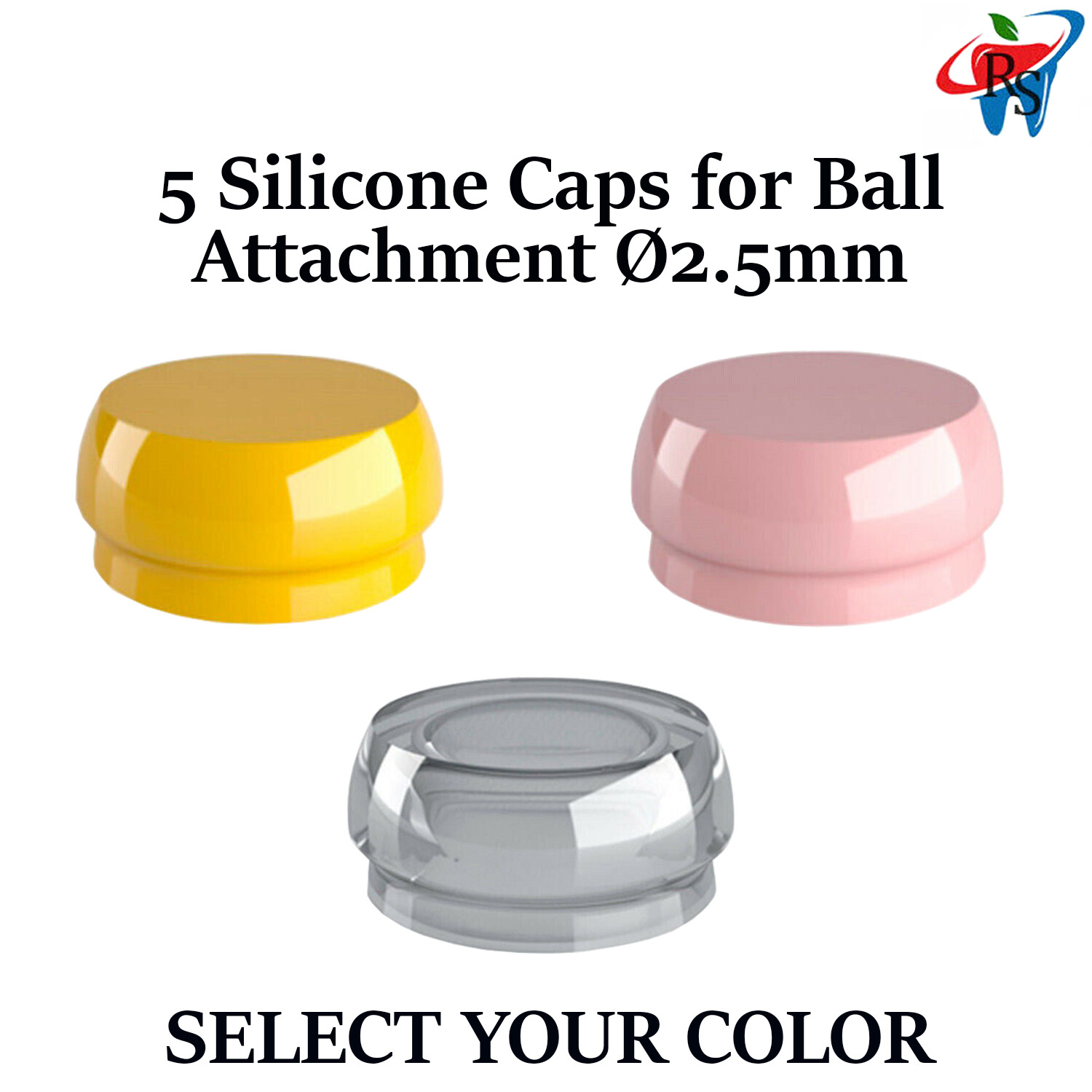 5x Dental Ball Attachment Silicone Caps Home Use First Aid Emergency Ø2.5mm