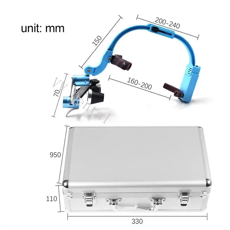 2.5X 3.5X Dentist Loupes Dental Binocular Glass Magnifier with 5W Led Head Light