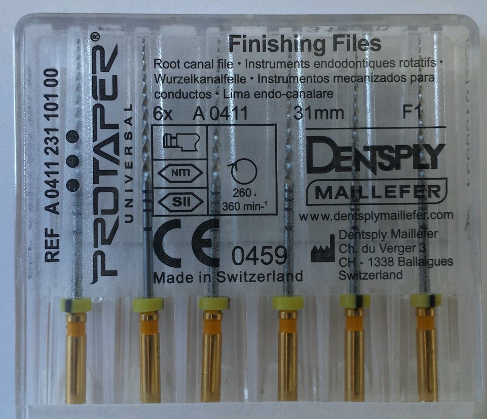 Dental Dentsply Maillefer Rotary ProTaper Universal Engine NiTi Files 31 mm F1