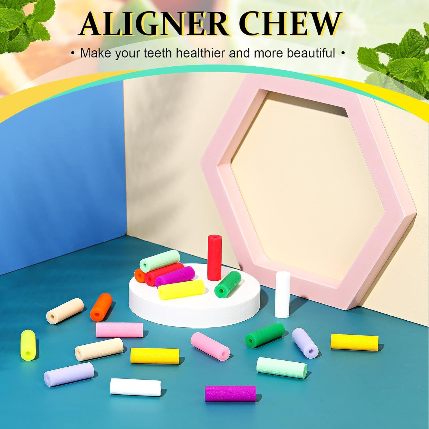 110 Pcs Aligner Chew for Aligner Tray Seaters Silicone Chompers Teeth Dental Inv