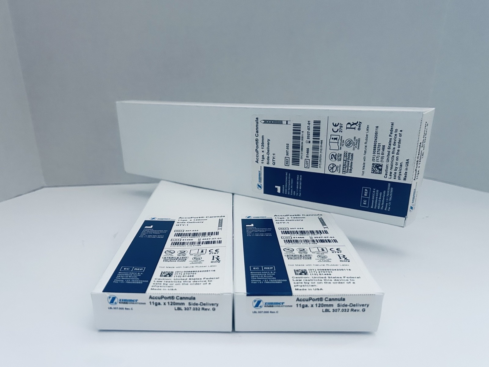 Zimmer AccuPort Cannula 307.032 11 Gauge x 120mm Sterile Exp 2027/07 NEW