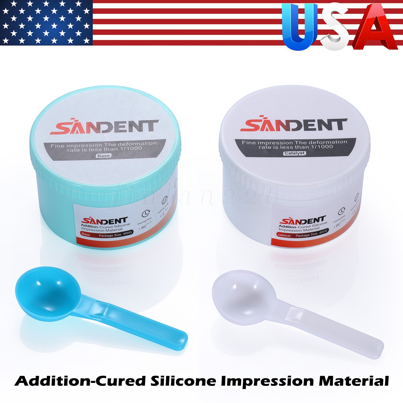 Masilla dental PVS VPS Material de impresión de silicona Hidrofílica 2x 400g