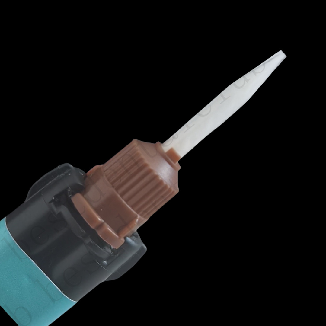 100Pcs Dental HP Mixing Tips For Temporary Cement Impression Material Brown 1:1