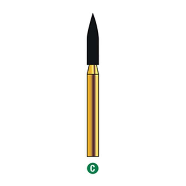 G/249-018 (862) 10-Pk , Multi use Gold Diamond Burs Flame Needle Shaped