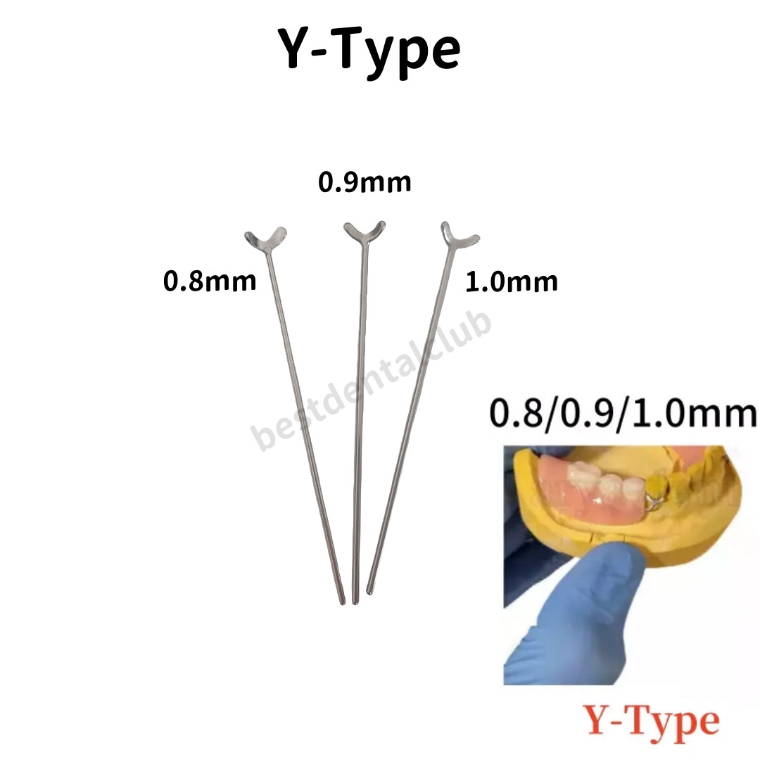 10Pcs Dental Ball Retainer J Clasp Oblique 0.8/0.9/1.0 Y-Type Ortho Scheu Style