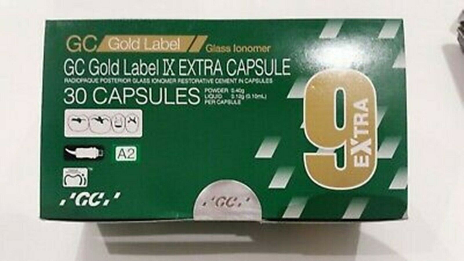 GC FUJI 9 GP EXTRA GIC Cement Posterior Dental Restorative 30 Caps Pack.