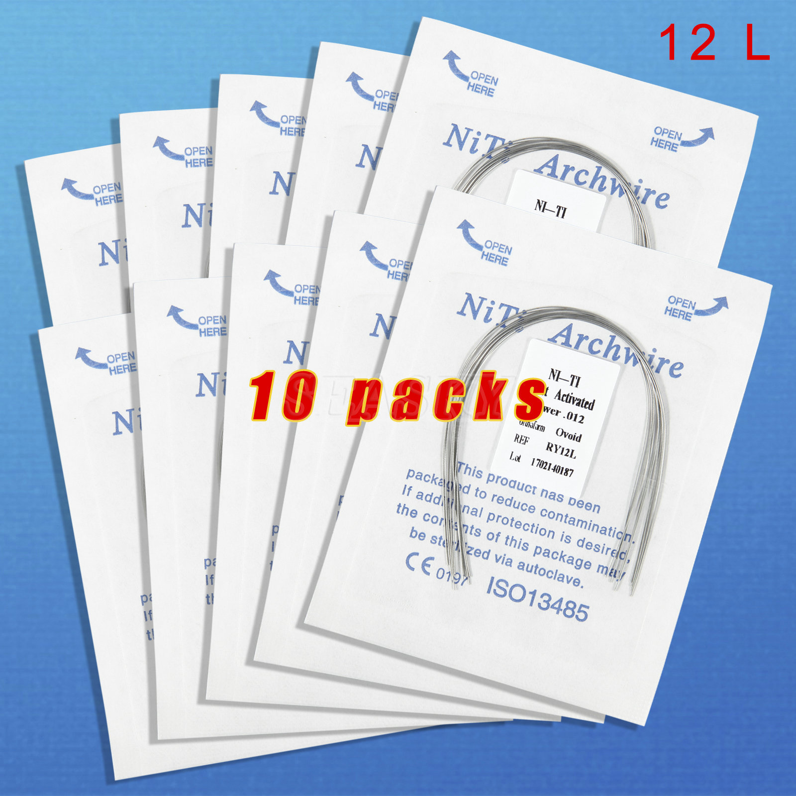 10 X Dental Orthodontic Heat thermal Activated Wire Round Arch 12-20 Upper Lower