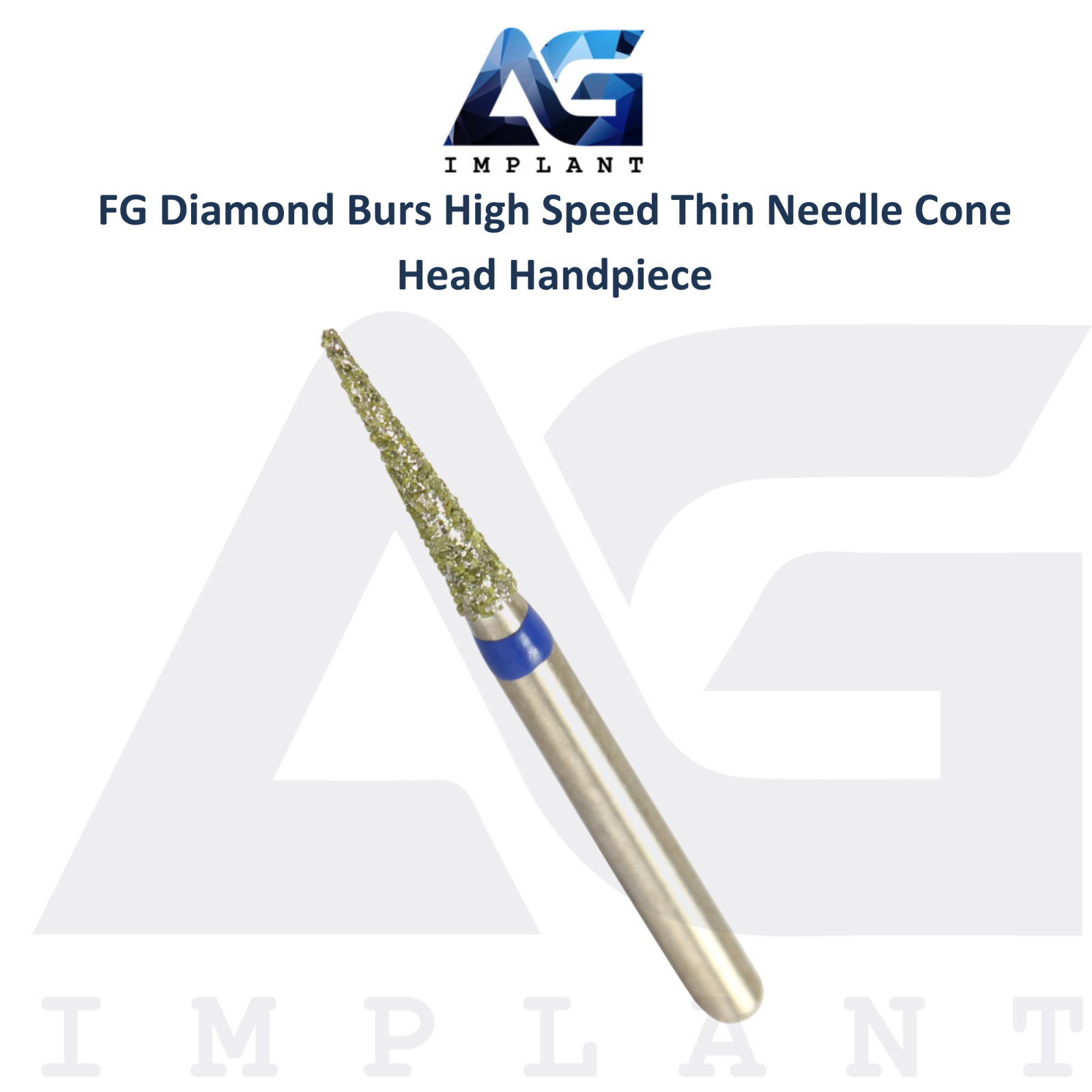 Dental FG Diamond Burs High Speed Thin Needle Cone Head Handpiece Sterile 10pcs