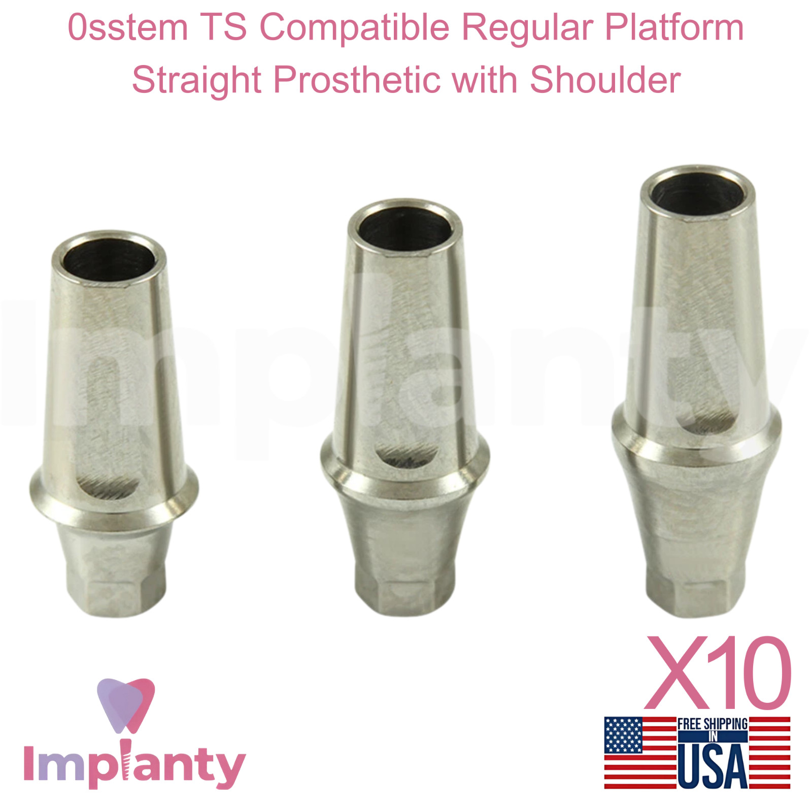 10x 0sstem TS Compatible Regular Platform Straight Prosthetic with Shoulder