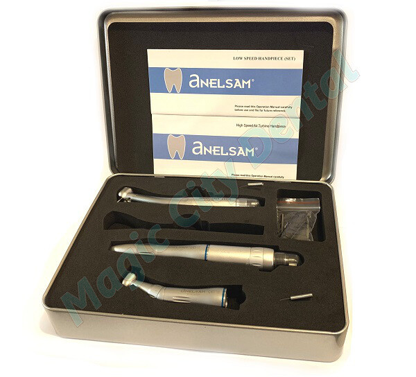 Anelsam 4 Hole Torque Handpiece Kit LED Highspeed Lowspeed Contra Angle