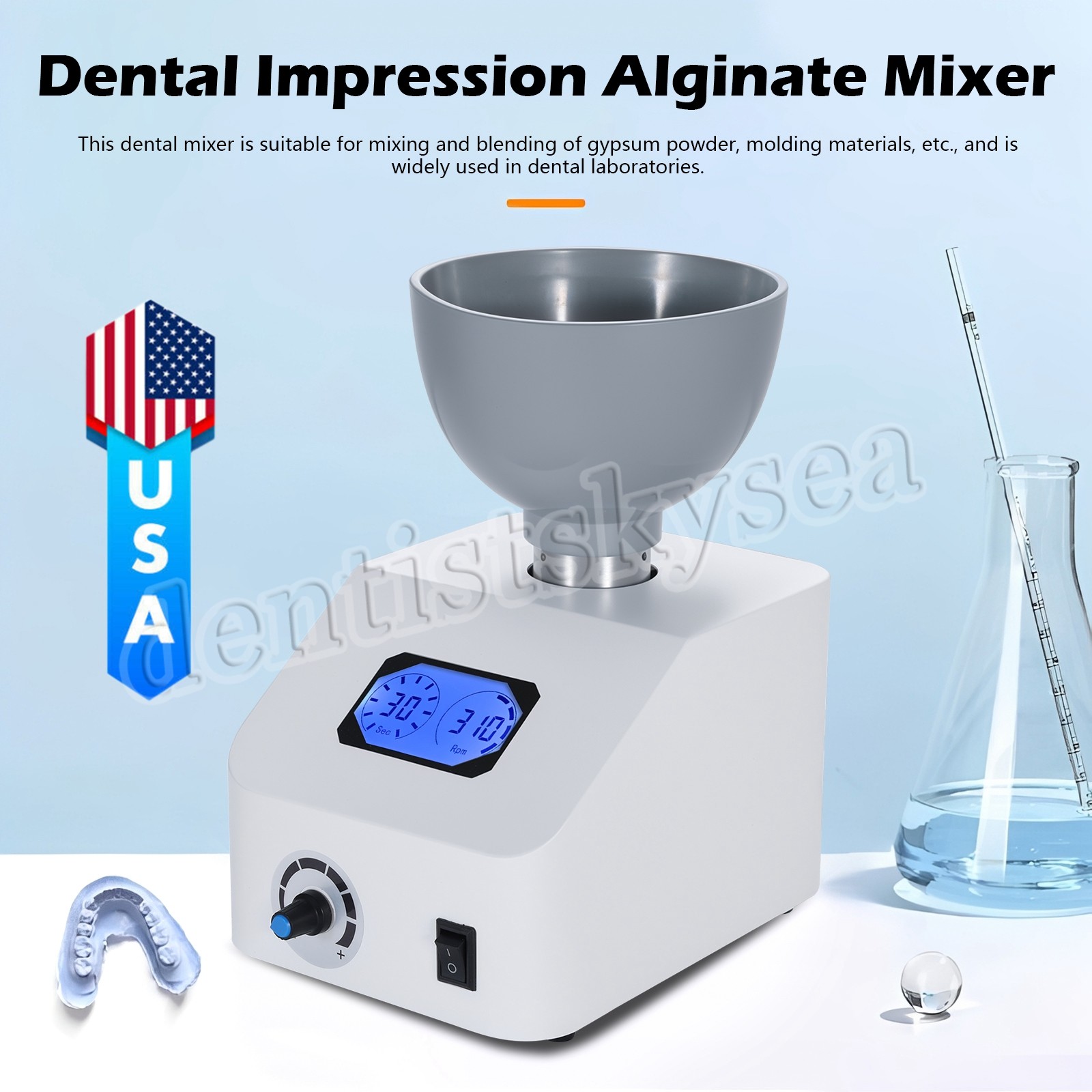 High-End Dental Printing Die Mixer Machine Alginate Dentistry Tools USA STOCK