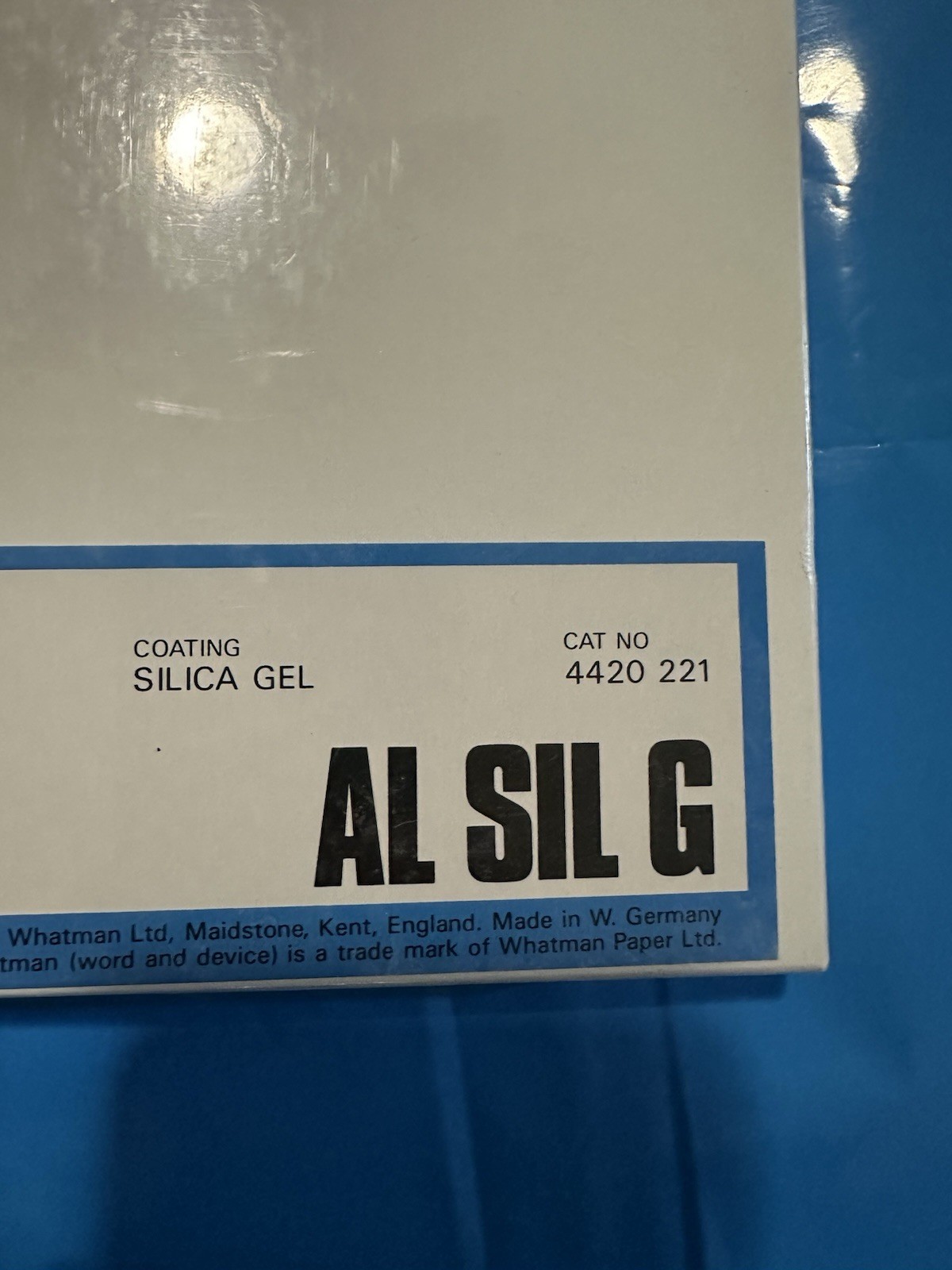 Whatman AL SIL G Flexible TLC Plates Silica Gel 20x20cm 25 Plates New