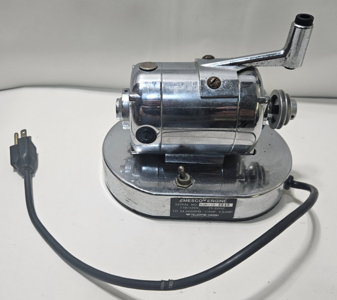Vintage Emesco MODEL #90NP Dental Hand Drill Motor 1/5H.P. -110 v