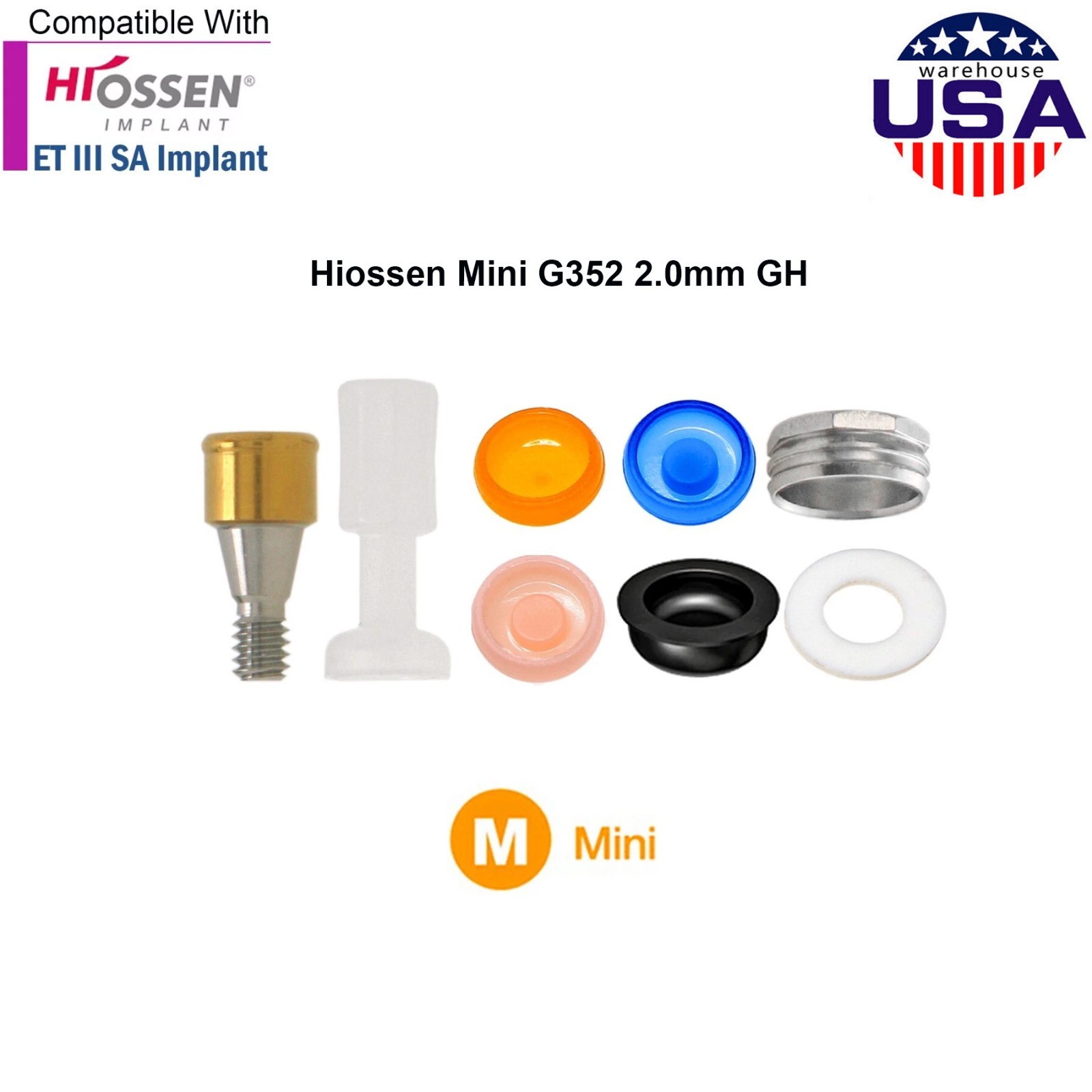 Locator Mini Abutment for Hiossen/Osstem ET II/III SA Tapered 3.5mm Platform Cap