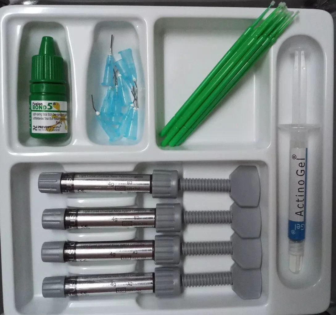 Dental FUSION Light Cured Universal Nano Hybrid 7 Composite , Bonding & Etch Kit
