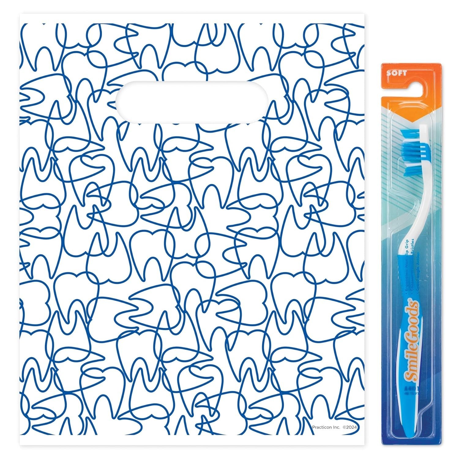 Durable 8″ x 10″ Dental Giveaway Bags, 100 Pack – Promote Hygiene with Fun!