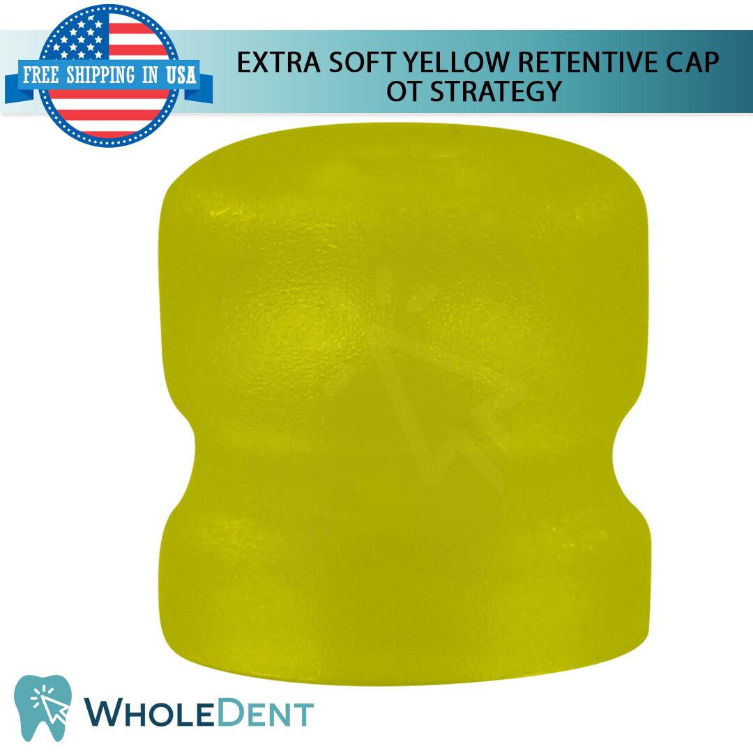 4x OT Strategy Attachment Yellow Silicone Inserts Retentive Caps Dental Implant