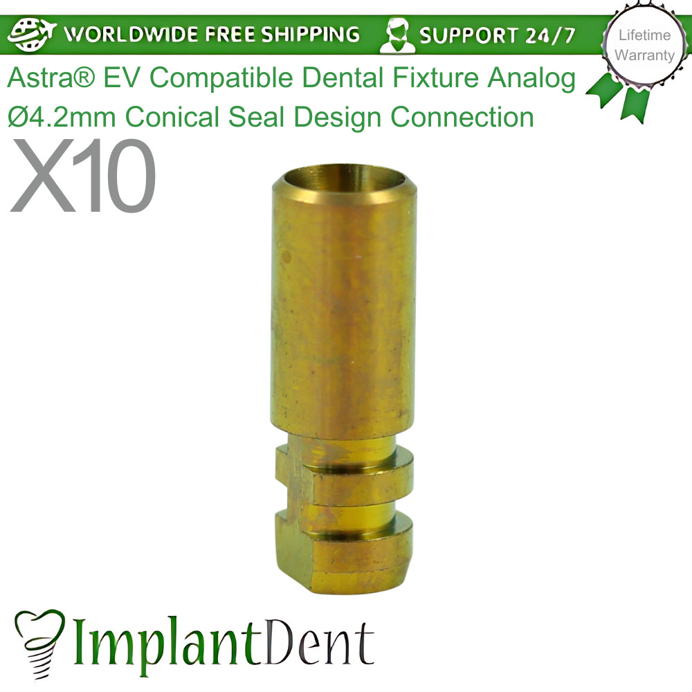 10x Astra® EV Compatible Dental Fixture Analog Ø4.2mm Conical Seal Design