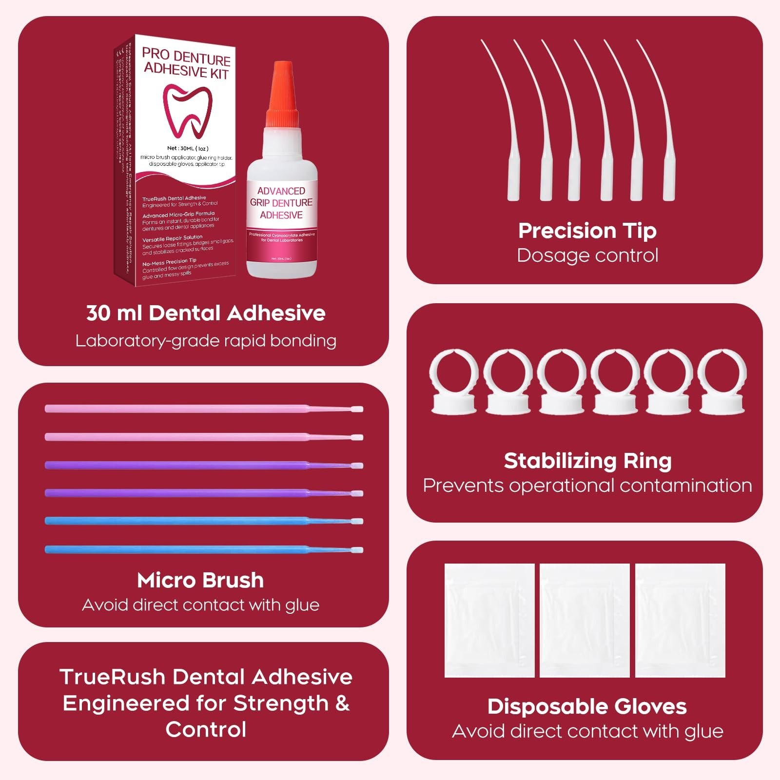 Instant Bonding Dental Glue for Dentures & Lab Tools – Fast-Setting, Long-Lastin