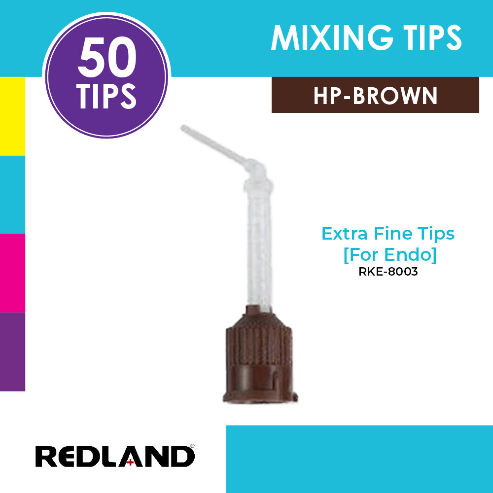 REDLAND Brown Tips Wide with Intraoral (X-Fine) Tips for Panavia SA Cement (50x)