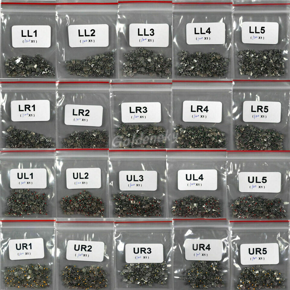 Dental Orthodontic Bracket Braces In Bulk Mini Roth 022 Slot Hooks 345 Metal