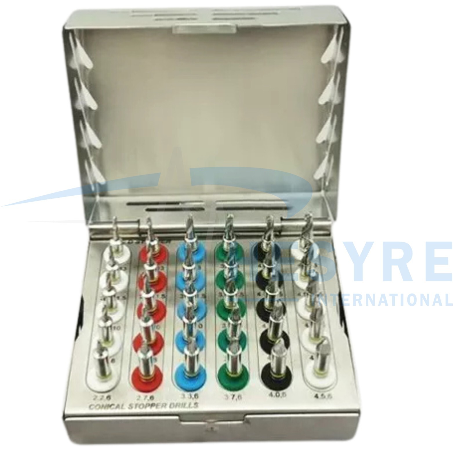 30 Pcs Kit Stopper Universal Dental Implant Conical Drills with Box