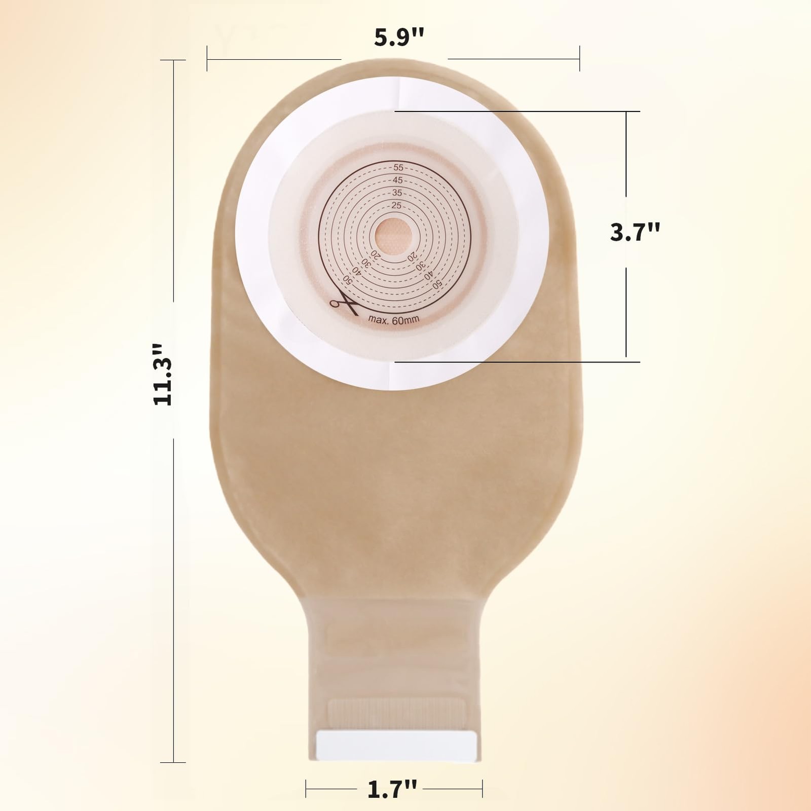 Polynew 20 PCS Colostomy Bags,Ostomy Supplies,One Piece Drainable Brown