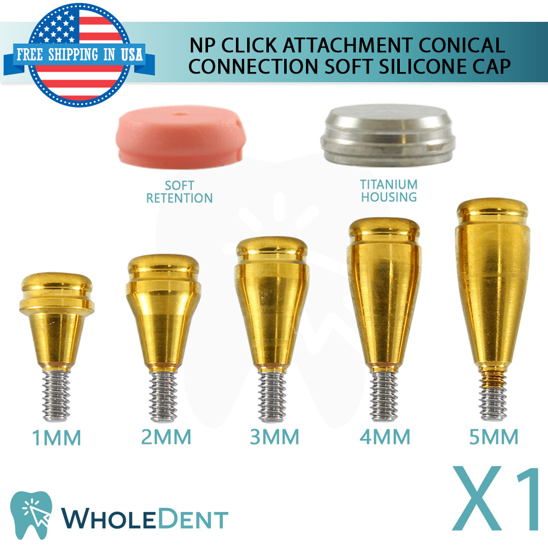 NP Conical Click Attachment Abutment Soft Silicone Cap Dental Implant