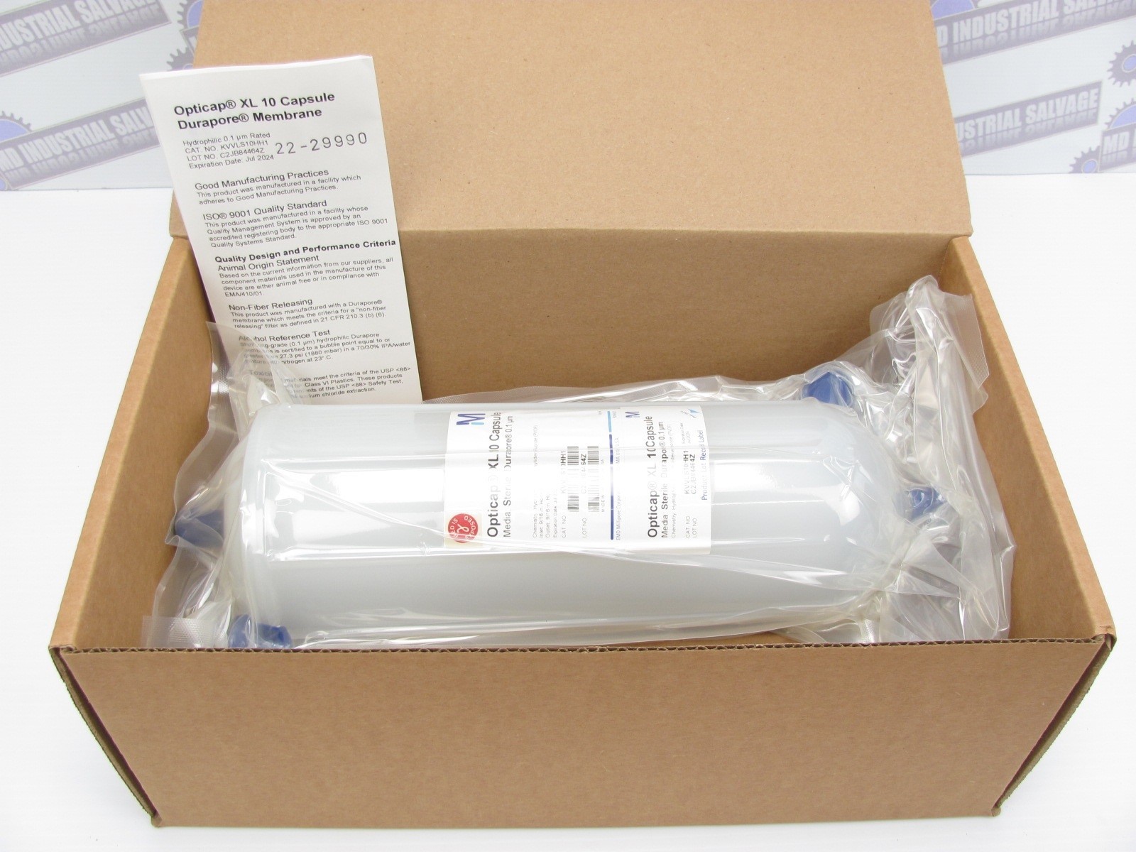 MILLIPORE KVVLS10HH1 STERILE Durapore Opticap XL 10 Capsule 0.1um Filter EXP7/24