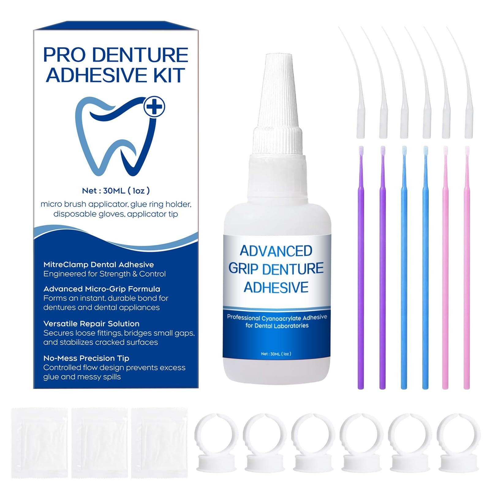 Instant Bonding Glue for Dentures & Lab Tools – Fast-Setting 15-60 Sec | Crack R